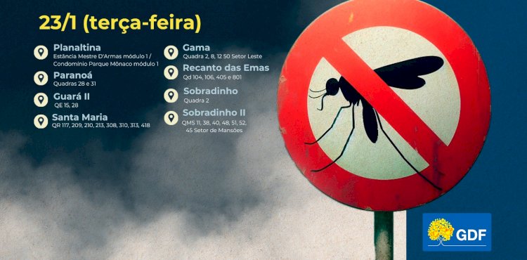 Veja a rota do fumacê em cinco RAs nesta terça (23)